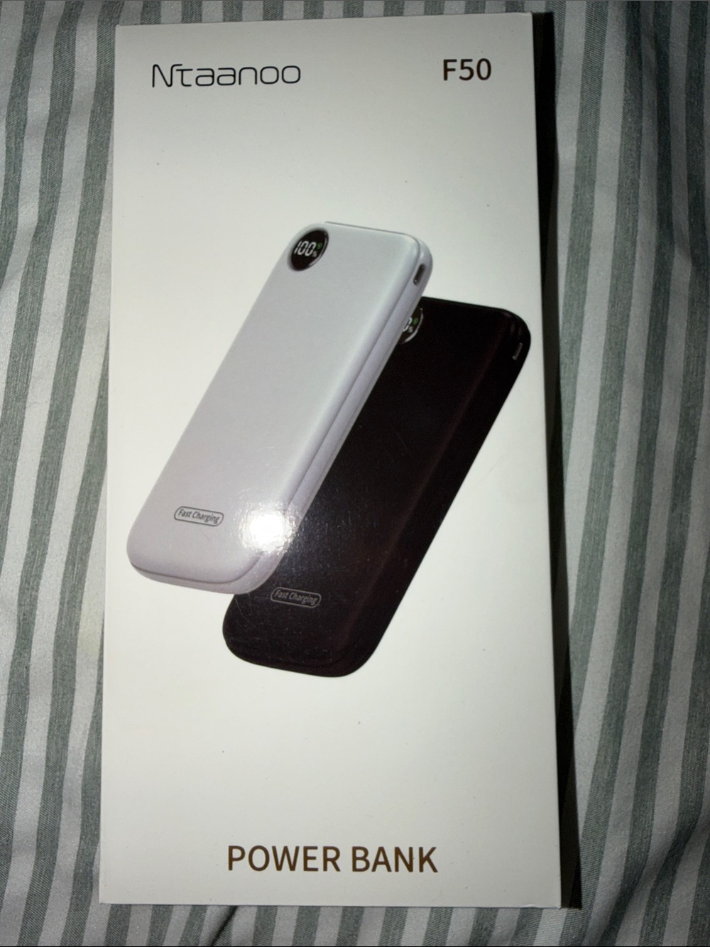 F50 White Power Bank - Portable Fast Charging